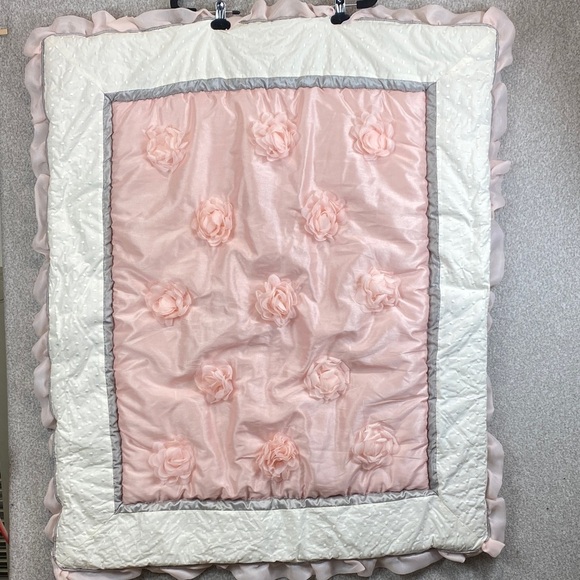 The Peanutshell crib comforter roses polka dot pink princess cottagecore girls - Picture 1 of 8